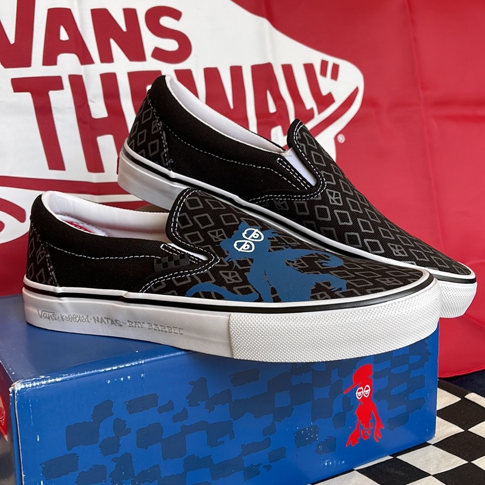 Vans Men’s Skate Slip-On Krooked By Natas For Ray Barbee sneakers - Picture 11 of 16